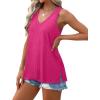 imageHot Pink Tops for Women Tank Tops Loose Fit Tops Dressy Casual Clothing Trendy 2025 Summer Outfits Western Shirts L