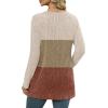 imageXIEERDUO Long Sleeve Shirts for Women Crewneck Tunic Tops Loose Fit Dressy Womens Sweaters with Pockets Fall Fashion 2025Colorblockapricot