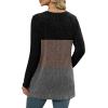 imageXIEERDUO Long Sleeve Shirts for Women Crewneck Tunic Tops Loose Fit Dressy Womens Sweaters with Pockets Fall Fashion 2025Colorblockblack