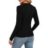 imageXIEERDUO Womens Long Sleeve Thermal Shirt Fleece Mock Neck Tops 2025 Fashion Slim FitBlack