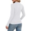 imageXIEERDUO Womens Long Sleeve Thermal Shirt Fleece Mock Neck Tops 2025 Fashion Slim FitWhite