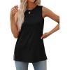 imageXIEERDUO Womens Tank Tops Crewneck Loose Fit Basic Casual Summer Side Split Sleeveless ShirtsAblack
