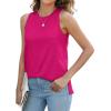 imageXIEERDUO Womens Tank Tops Crewneck Loose Fit Basic Casual Summer Side Split Sleeveless ShirtsBhot Pink