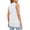 imageXIEERDUO Womens Tank Tops Crewneck Loose Fit Basic Casual Summer Side Split Sleeveless ShirtsCwhite