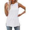 imageXIEERDUO Womens Tank Tops Crewneck Loose Fit Basic Casual Summer Side Split Sleeveless ShirtsCwhite