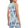 imageXIEERDUO Womens Tank Tops Crewneck Loose Fit Basic Casual Summer Side Split Sleeveless ShirtsEbblue Printed