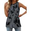 imageXIEERDUO Womens Tank Tops Crewneck Loose Fit Basic Casual Summer Side Split Sleeveless ShirtsEbgrey Tie Dye