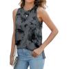 imageXIEERDUO Womens Tank Tops Crewneck Loose Fit Basic Casual Summer Side Split Sleeveless ShirtsEbgrey Tie Dye