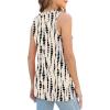 imageXIEERDUO Womens Tank Tops Crewneck Loose Fit Basic Casual Summer Side Split Sleeveless ShirtsEbkhaki Printed