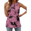 imageXIEERDUO Womens Tank Tops Crewneck Loose Fit Basic Casual Summer Side Split Sleeveless ShirtsEbpink Tie Dye