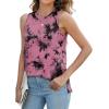 imageXIEERDUO Womens Tank Tops Crewneck Loose Fit Basic Casual Summer Side Split Sleeveless ShirtsEbpink Tie Dye