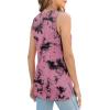 imageXIEERDUO Womens Tank Tops Crewneck Loose Fit Basic Casual Summer Side Split Sleeveless ShirtsEbpink Tie Dye