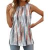 imageXIEERDUO Womens Tank Tops Crewneck Loose Fit Basic Casual Summer Side Split Sleeveless ShirtsEbtie Dye Brown