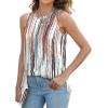 imageXIEERDUO Womens Tank Tops Crewneck Loose Fit Basic Casual Summer Side Split Sleeveless ShirtsEbtie Dye Brown