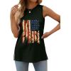 imageXIEERDUO Womens Tank Tops Crewneck Loose Fit Basic Casual Summer Side Split Sleeveless ShirtsEcblack Flag