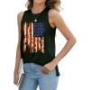 imageXIEERDUO Womens Tank Tops Crewneck Loose Fit Basic Casual Summer Side Split Sleeveless ShirtsEcblack Flag