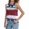 imageXIEERDUO Womens Tank Tops Crewneck Loose Fit Basic Casual Summer Side Split Sleeveless ShirtsEcstar Flag