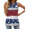 imageXIEERDUO Womens Tank Tops Crewneck Loose Fit Basic Casual Summer Side Split Sleeveless ShirtsEcstar Flag