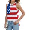 imageXIEERDUO Womens Tank Tops Crewneck Loose Fit Basic Casual Summer Side Split Sleeveless ShirtsEcwhite Flag