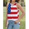 imageXIEERDUO Womens Tank Tops Crewneck Loose Fit Basic Casual Summer Side Split Sleeveless ShirtsEcwhite Flag