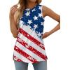 imageXIEERDUO Womens Tank Tops Crewneck Loose Fit Basic Casual Summer Side Split Sleeveless ShirtsEdwhite Flag