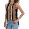 imageXIEERDUO Womens Tank Tops Crewneck Loose Fit Basic Casual Summer Side Split Sleeveless ShirtsEkhaki Stripe