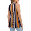 imageXIEERDUO Womens Tank Tops Crewneck Loose Fit Basic Casual Summer Side Split Sleeveless ShirtsEkhaki Stripe