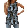 imageXIEERDUO Womens Tank Tops Crewneck Loose Fit Basic Casual Summer Side Split Sleeveless ShirtsGcadetblue