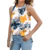 imageXIEERDUO Womens Tank Tops Crewneck Loose Fit Basic Casual Summer Side Split Sleeveless ShirtsGtie Dye Flower