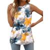 imageXIEERDUO Womens Tank Tops Crewneck Loose Fit Basic Casual Summer Side Split Sleeveless ShirtsGtie Dye Flower