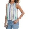 imageXIEERDUO Womens Tank Tops Crewneck Loose Fit Basic Casual Summer Side Split Sleeveless ShirtsHccolorful Stripe