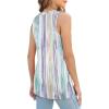 imageXIEERDUO Womens Tank Tops Crewneck Loose Fit Basic Casual Summer Side Split Sleeveless ShirtsHccolorful Stripe