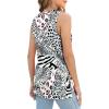 imageXIEERDUO Womens Tank Tops Crewneck Loose Fit Basic Casual Summer Side Split Sleeveless ShirtsHdleopard Print