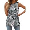 imageXIEERDUO Womens Tank Tops Crewneck Loose Fit Basic Casual Summer Side Split Sleeveless ShirtsHdleopard Print