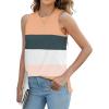 imageXIEERDUO Womens Tank Tops Crewneck Loose Fit Basic Casual Summer Side Split Sleeveless ShirtsHipeach Colorblock