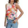 imageXIEERDUO Womens Tank Tops Crewneck Loose Fit Basic Casual Summer Side Split Sleeveless ShirtsHjpeach Floral