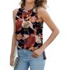 imageXIEERDUO Womens Tank Tops Crewneck Loose Fit Basic Casual Summer Side Split Sleeveless ShirtsHkhaki Floral