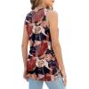 imageXIEERDUO Womens Tank Tops Crewneck Loose Fit Basic Casual Summer Side Split Sleeveless ShirtsHkhaki Floral