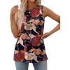 imageXIEERDUO Womens Tank Tops Crewneck Loose Fit Basic Casual Summer Side Split Sleeveless ShirtsHkhaki Floral
