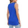 imageXIEERDUO Womens Tank Tops Crewneck Loose Fit Basic Casual Summer Side Split Sleeveless ShirtsJblue