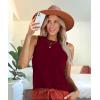 imageXIEERDUO Womens Tank Tops Crewneck Loose Fit Basic Casual Summer Side Split Sleeveless ShirtsKburgundy