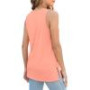 imageXIEERDUO Womens Tank Tops Crewneck Loose Fit Basic Casual Summer Side Split Sleeveless ShirtsLcoral