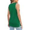 imageXIEERDUO Womens Tank Tops Crewneck Loose Fit Basic Casual Summer Side Split Sleeveless ShirtsMgreen