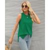 imageXIEERDUO Womens Tank Tops Crewneck Loose Fit Basic Casual Summer Side Split Sleeveless ShirtsMgreen