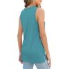imageXIEERDUO Womens Tank Tops Crewneck Loose Fit Basic Casual Summer Side Split Sleeveless ShirtsOblue Green