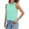 imageXIEERDUO Womens Tank Tops Crewneck Loose Fit Basic Casual Summer Side Split Sleeveless ShirtsPlake Green