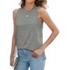 imageXIEERDUO Womens Tank Tops Crewneck Loose Fit Basic Casual Summer Side Split Sleeveless ShirtsQgrey