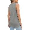 imageXIEERDUO Womens Tank Tops Crewneck Loose Fit Basic Casual Summer Side Split Sleeveless ShirtsQgrey
