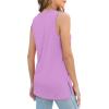 imageXIEERDUO Womens Tank Tops Crewneck Loose Fit Basic Casual Summer Side Split Sleeveless ShirtsSpurple