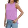 imageXIEERDUO Womens Tank Tops Crewneck Loose Fit Basic Casual Summer Side Split Sleeveless ShirtsSpurple